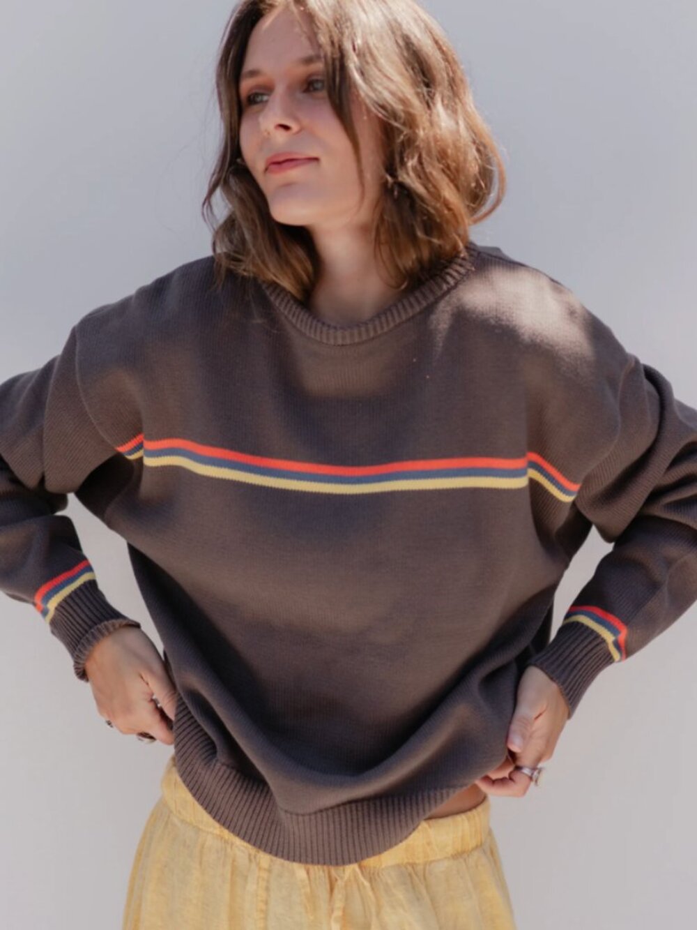 Sonderhaus "I Can't Believe It's Not Vintage" Crewneck / Athletic Stripe / S